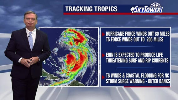 Tracking Hurricane Erin, two waves in Atlantic