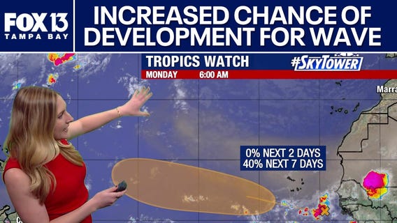 Development chances increase for tropical wave