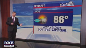 Tampa weather | Mostly cloudy with scattered rain
