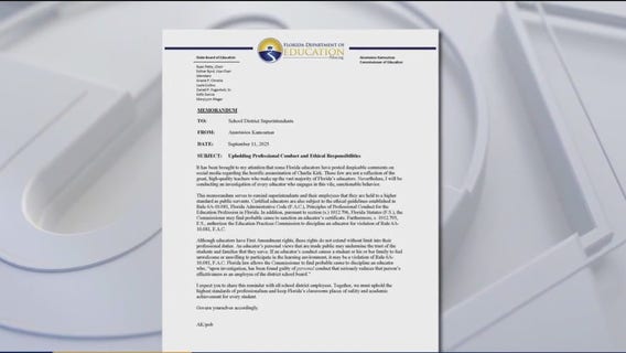 Florida warns teachers after Kirk assassination