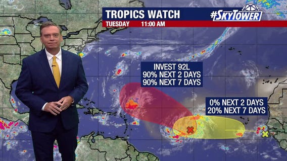Tropics heating up with 2 waves being watched