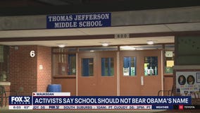 Community activists protest naming suburban middle school after Barack and Michelle Obama