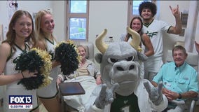 Sports mascots make stop at Moffitt Cancer Center