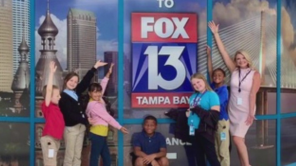 Sandy Lane Elementary news crew visits FOX 13
