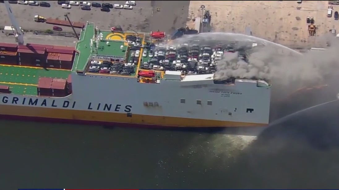 Cargo ship fire is out, investigators looking for cause