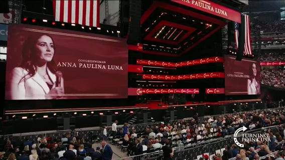 Rep. Anna Paulina Luna speaks at Charlie Kirk memorial