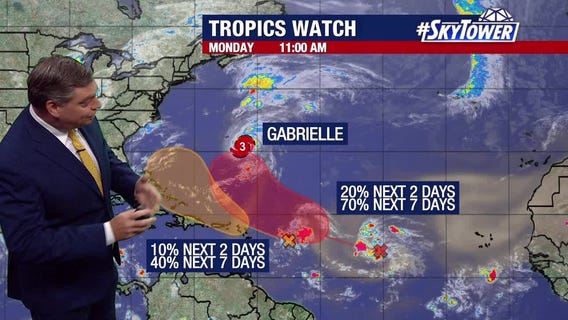 Tracking Hurricane Gabrielle as it strengthens