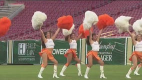 Training with the Bucs cheerleaders