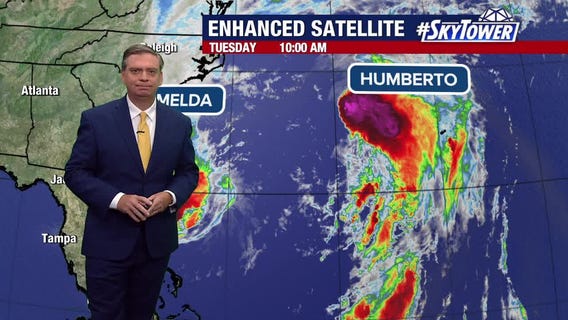 Imelda and Humberto spin off East Coast, headed toward Bermuda