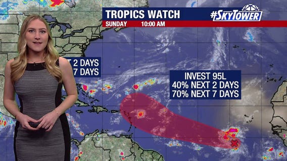 Tracking Invest 95L as it moves across Atlantic