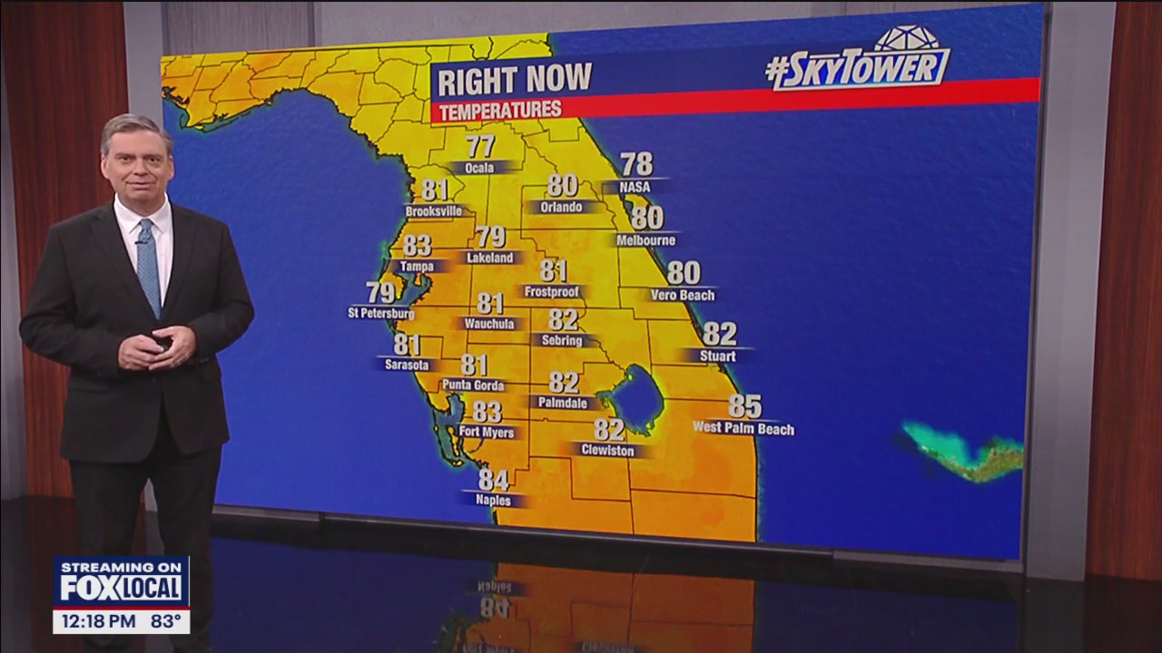 Tampa weather | Sunny conditions on Monday