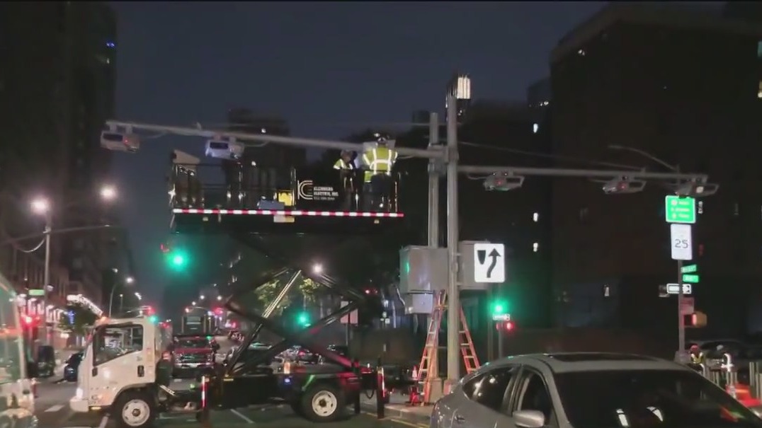 First NYC congestion pricing toll gantry goes up
