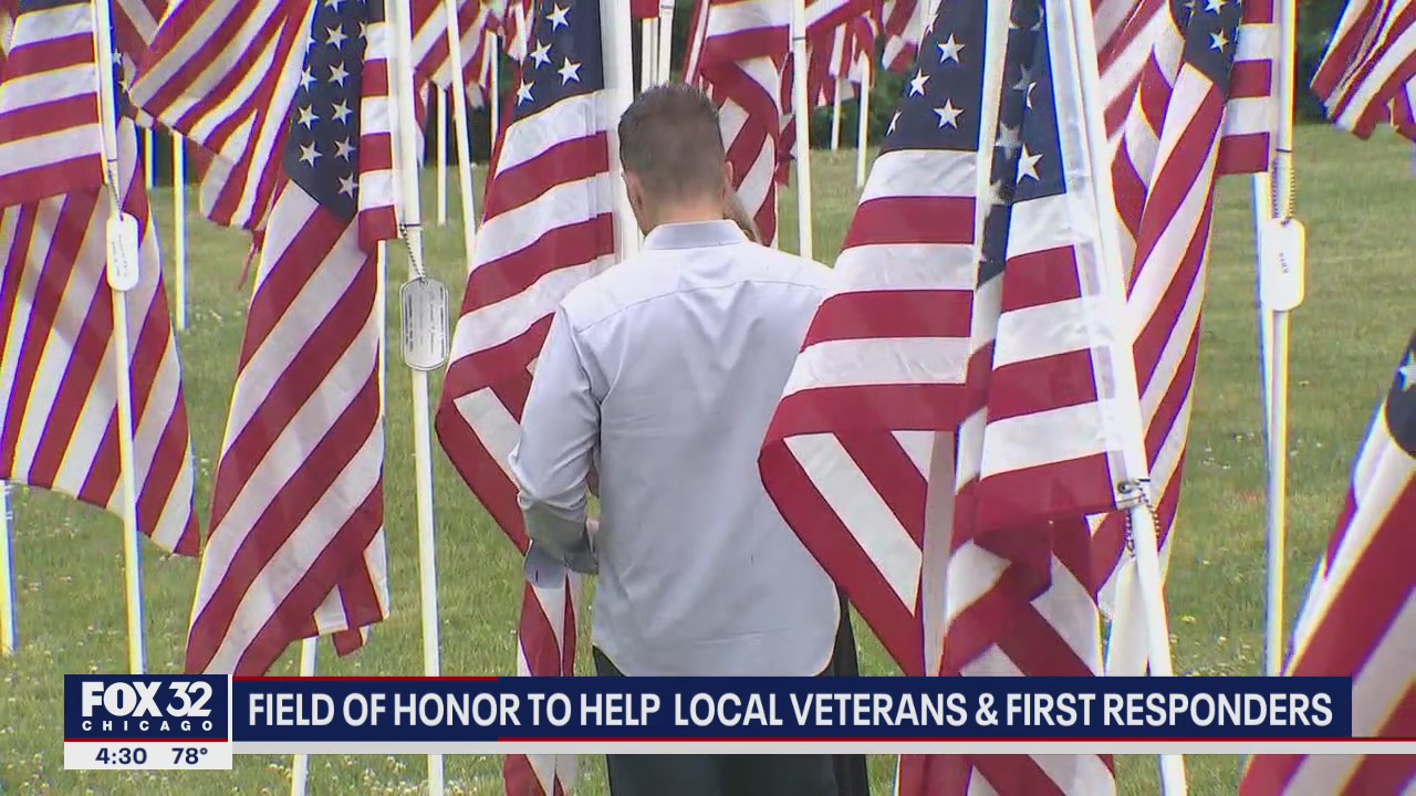 Flags at LaGrange park raising money for veterans, first responders