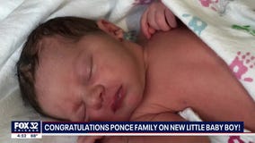 FOX 32's Anthony Ponce and his wife Maggie welcome new baby boy