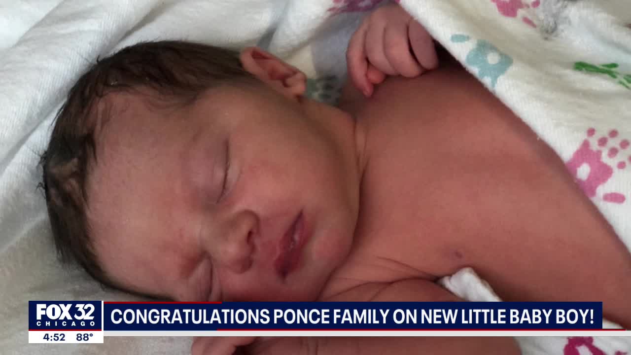 FOX 32's Anthony Ponce and his wife Maggie welcome new baby boy