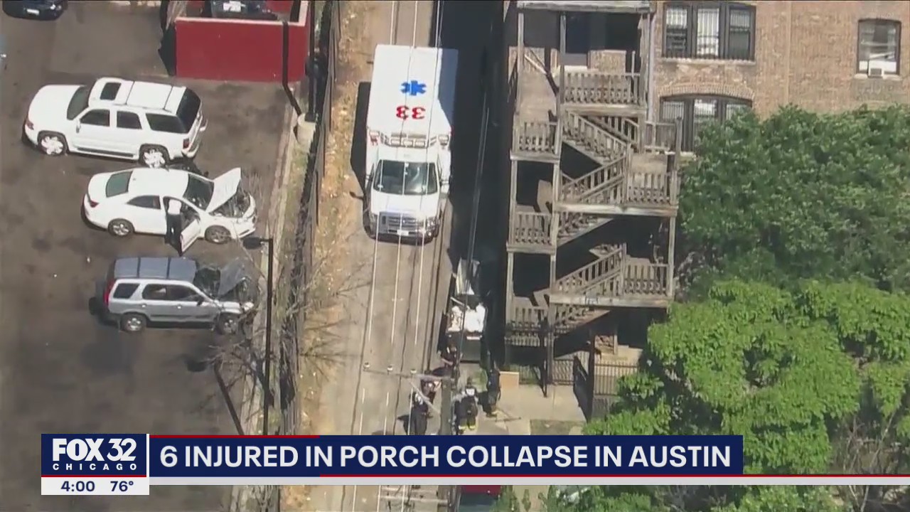 6 injured after porch collapses in Austin
