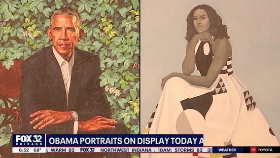 The Obama portraits are on display at the Art Institute of Chicago