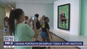 Obama portraits on display today at art insitute