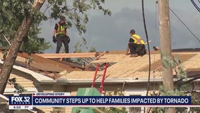Roads remain closed and community steps up to help families after EF-3 tornado hits Chicago suburbs