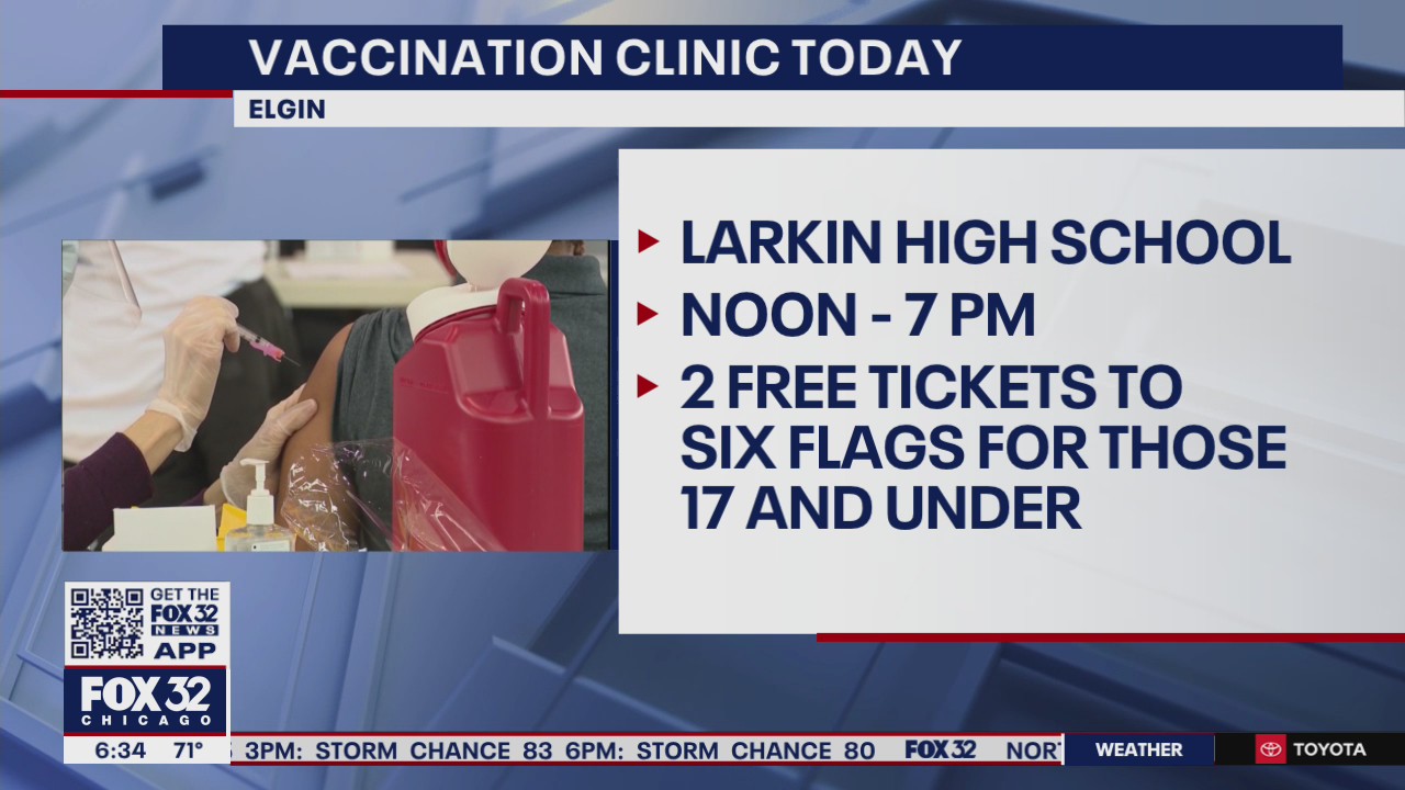 2 Six Flags tickets for kids who get vaccinated at Elgin clinic Friday