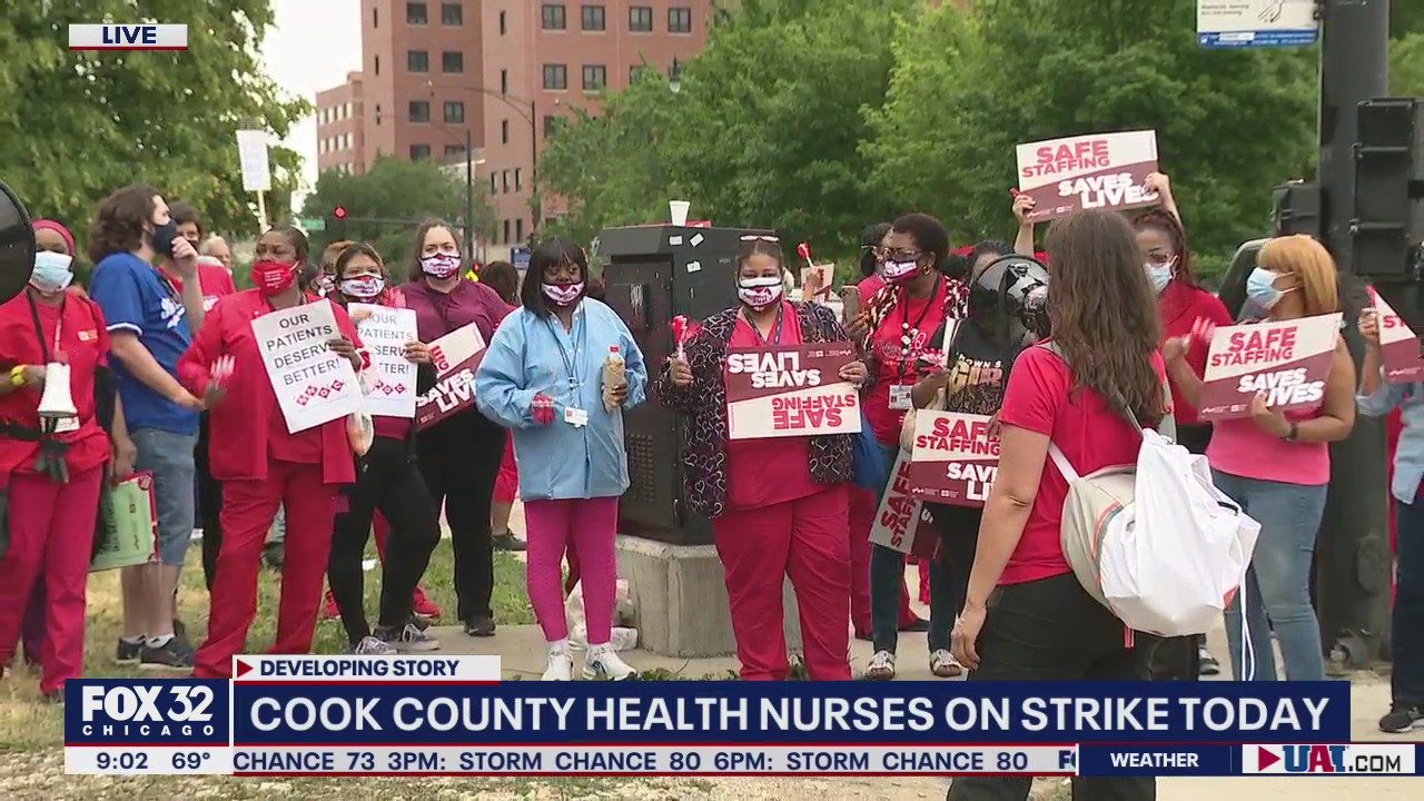 Cook County Health nurses strike for 1 day over staffing