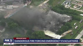 Industrial fire forces residents to evacuate in Morris