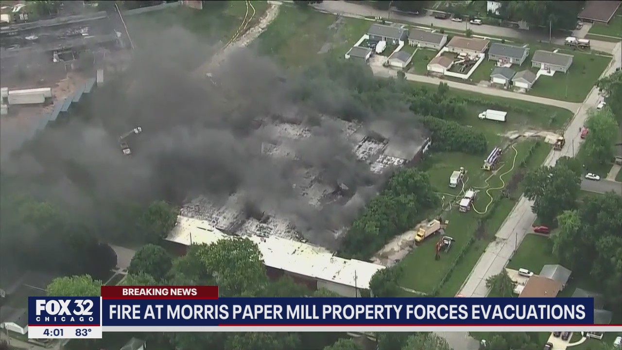 Fire at Morris paper mill property forces evacuations | FOX 32 Chicago