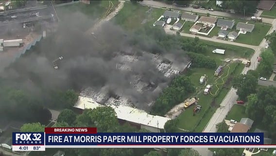 Fire at Morris paper mill property forces evacuations