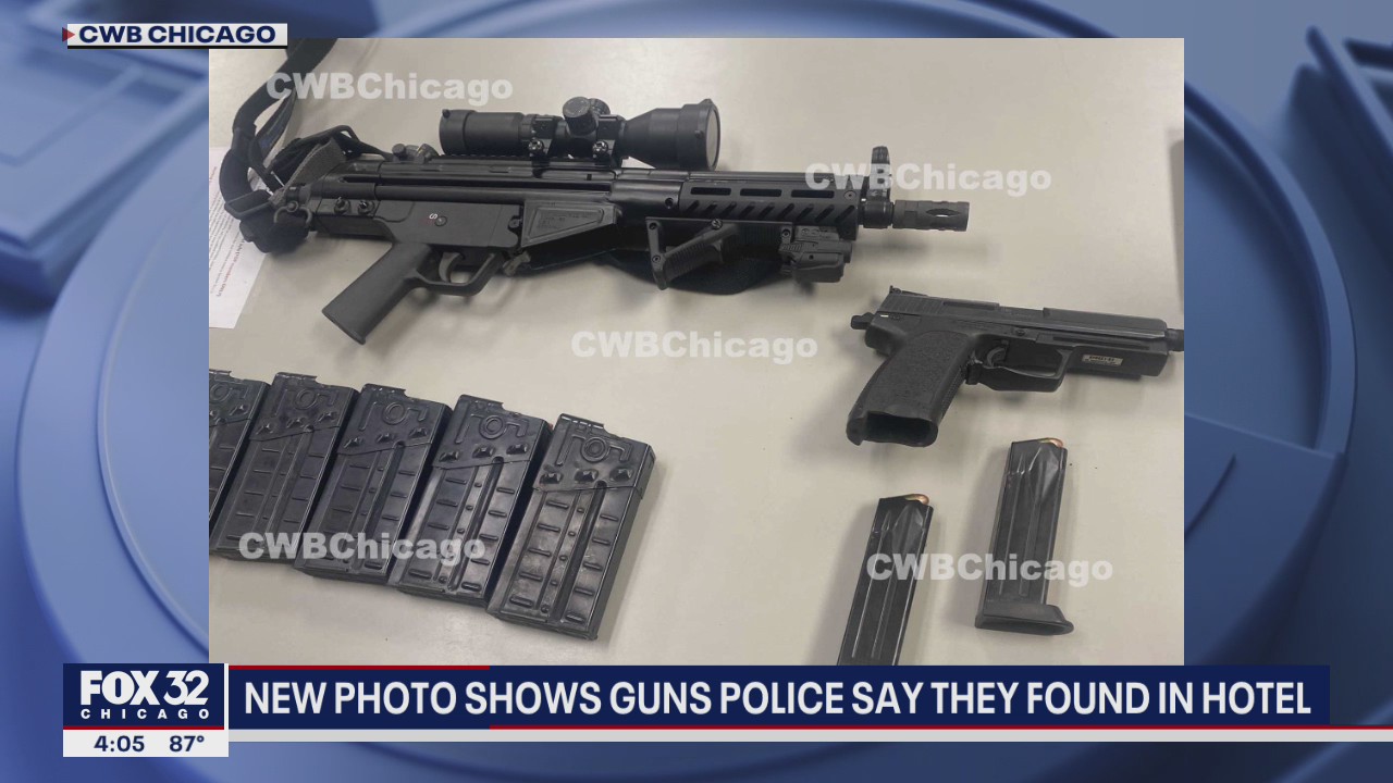 New photos show guns found in Chicago hotel room overlooking Navy Pier