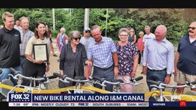 New bike share rental along Illinois and Michigan Canal