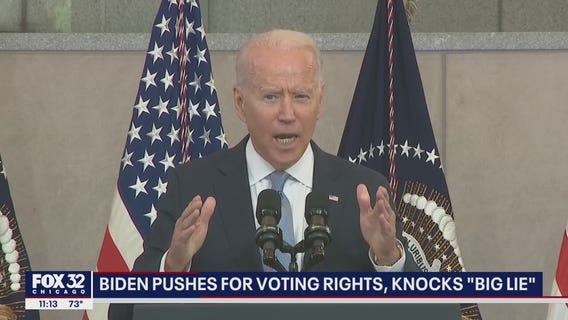 Biden pushes for voting rights, knocks Trump's 'big lie'