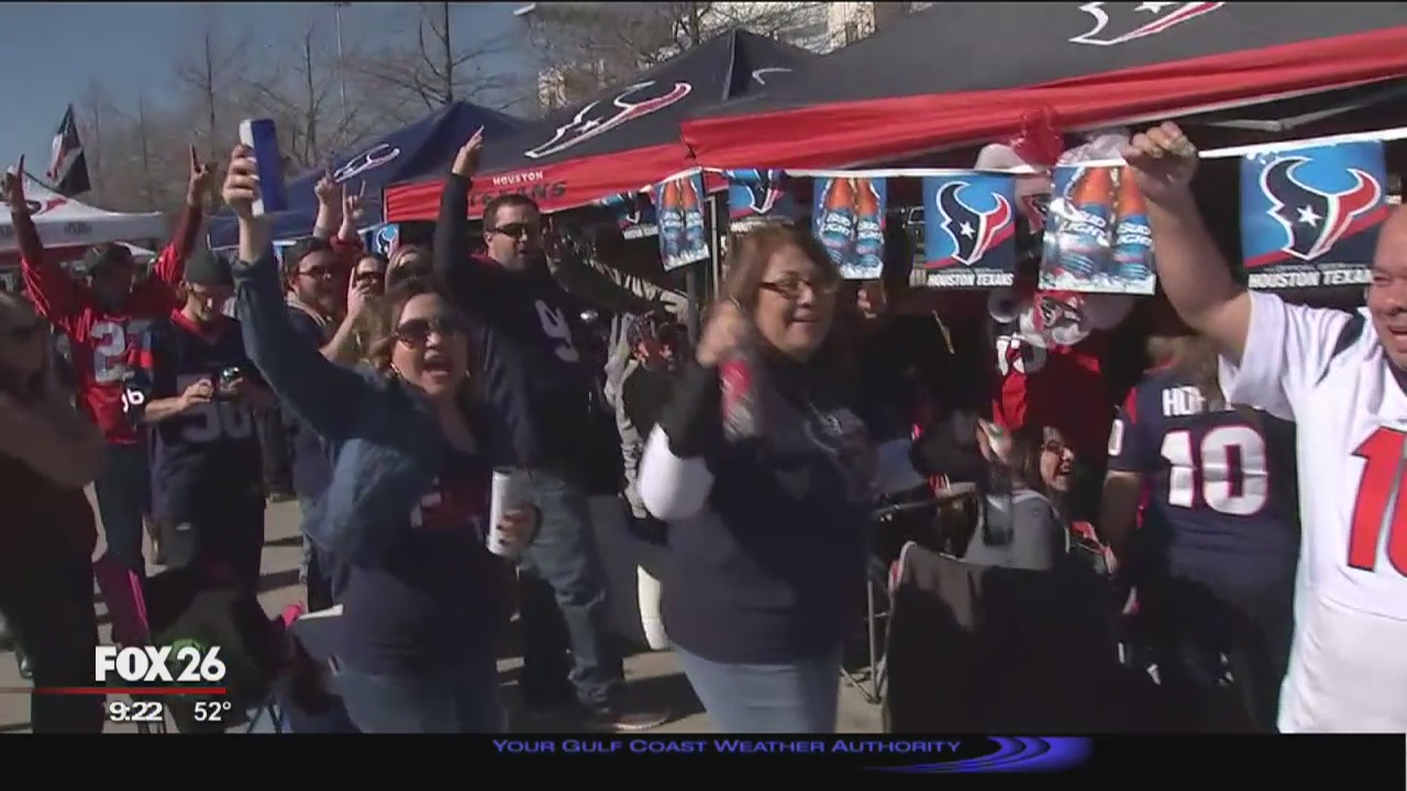 Fans celebrate Houston Texans win
