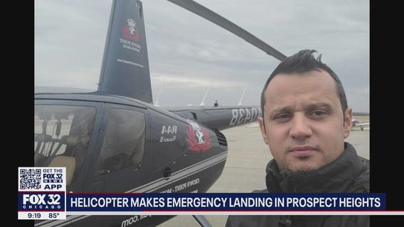 Helicopter makes emergency landing in suburbs; pilot suffers minor injuries