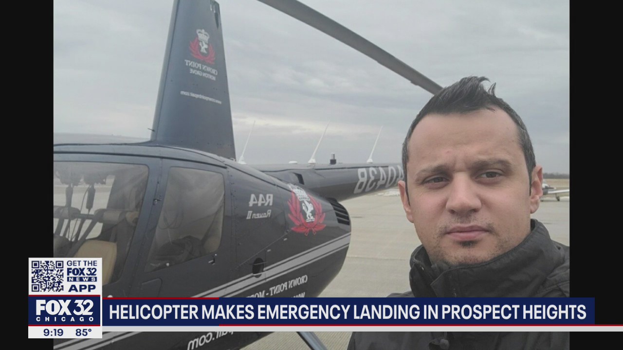 Helicopter makes emergency landing in suburbs; pilot suffers minor injuries