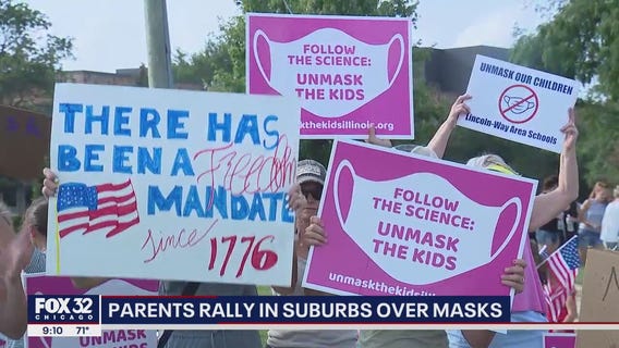 Suburban parents rally against masks in schools