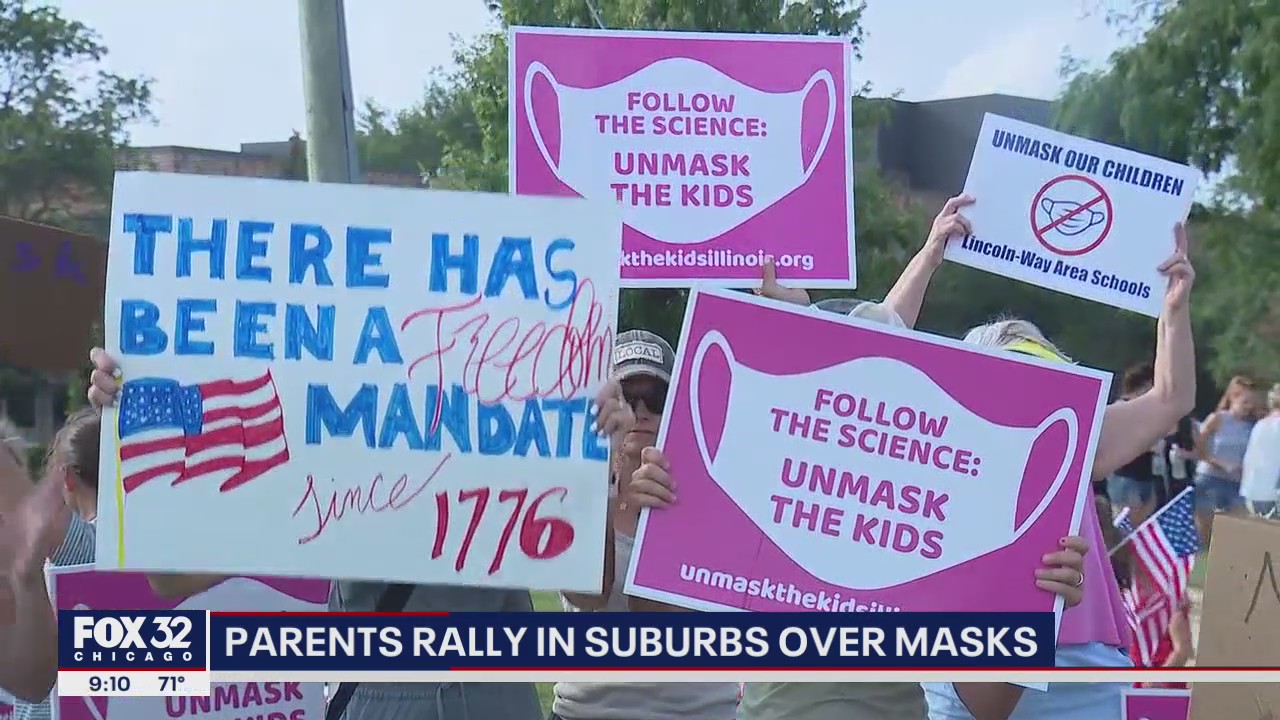 Suburban parents rally against masks in schools
