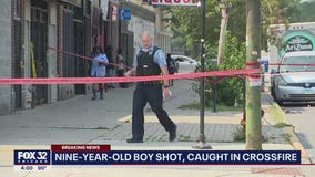 9-year-old boy shot, caught in crossfire in Chicago