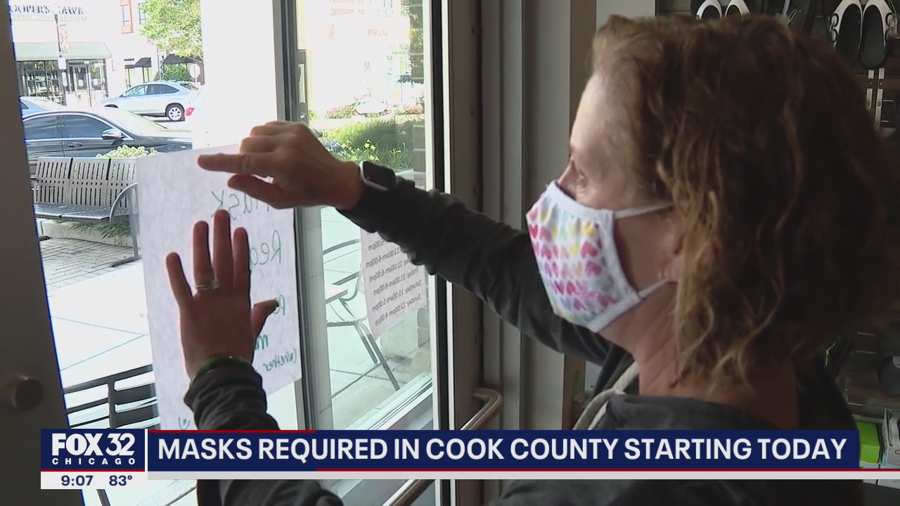 Masks again required indoors in Cook County