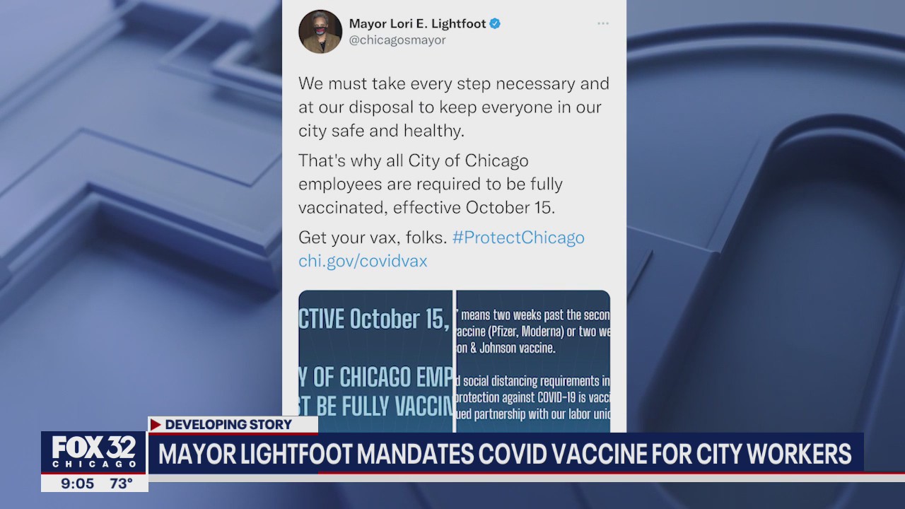 Chicago Mayor Lori Lightfoot mandates COVID vaccine for city workers