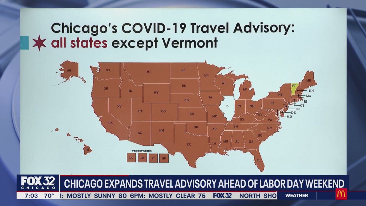 Chicago's travel advisory expands ahead of Labor Day weekend