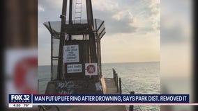 Chicago man put up life ring after drowning, says park district removed it