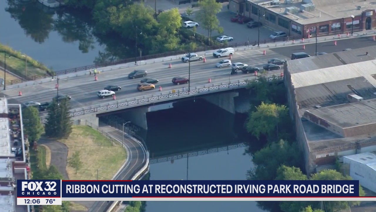 Lightfoot holds ribbon cutting at reconstructed Irving Park Road Bridge
