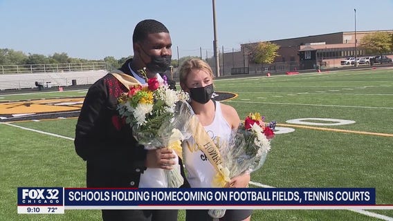 Schools holding homecoming on football fields, tennis courts