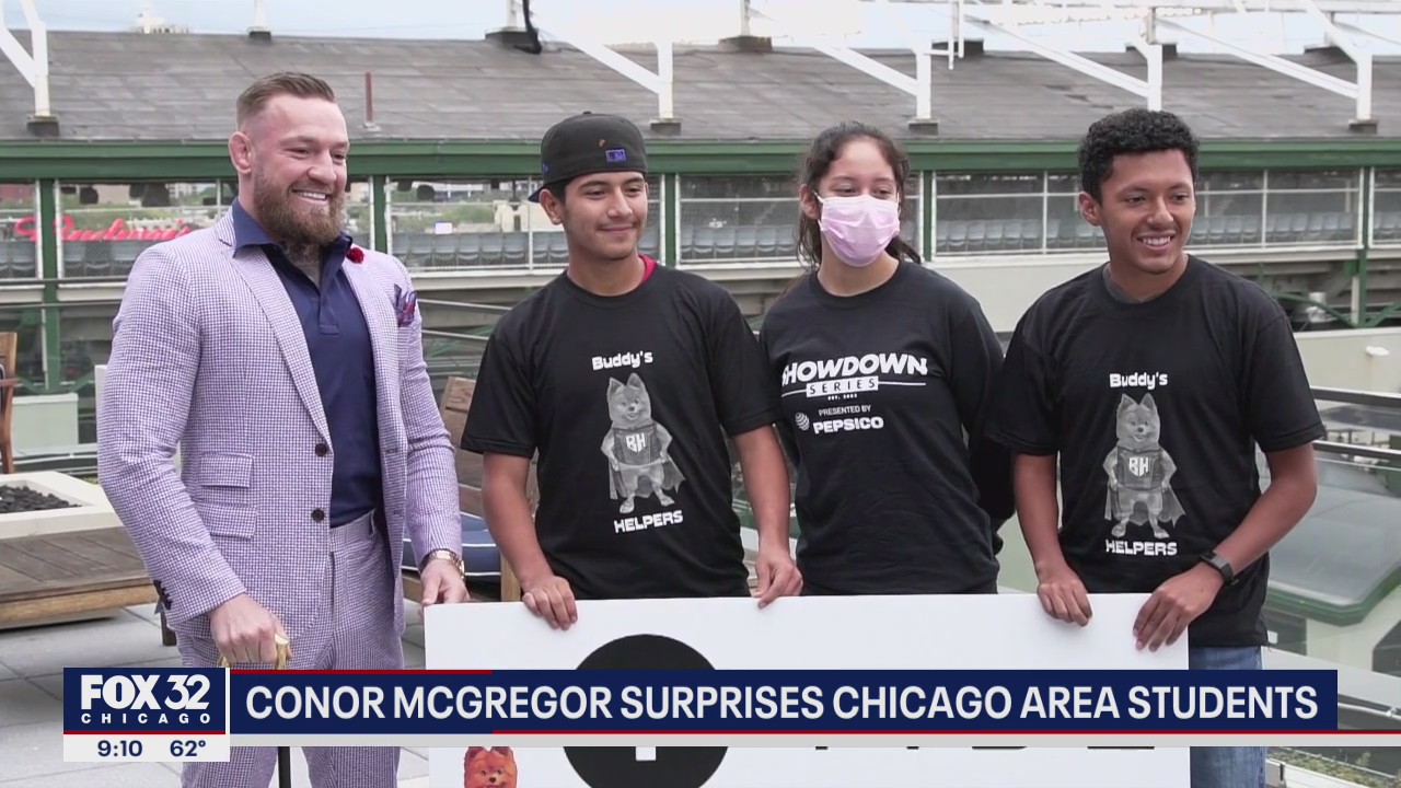 Conor McGregor surprises student-athletes in Chicago