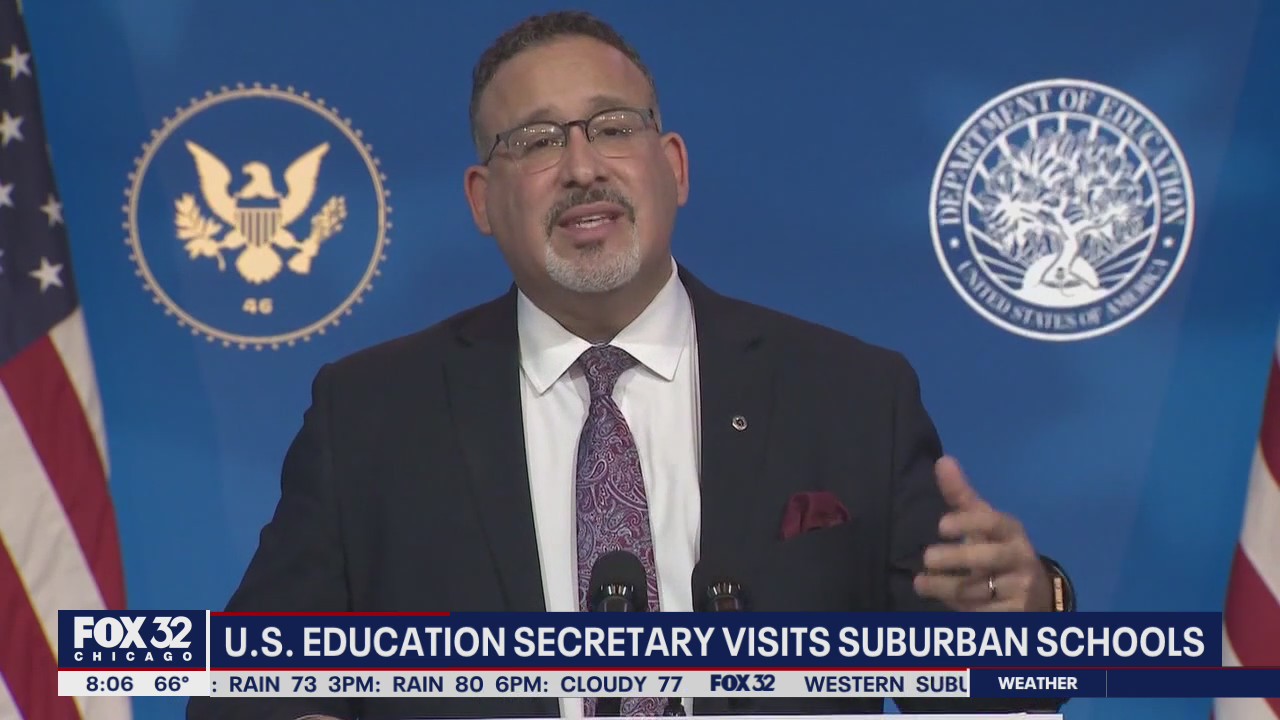 US Secretary of Education Miguel Cardona to make three visits to suburban schools today