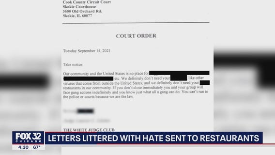 Racist letters sent to restaurant owners in Evanston