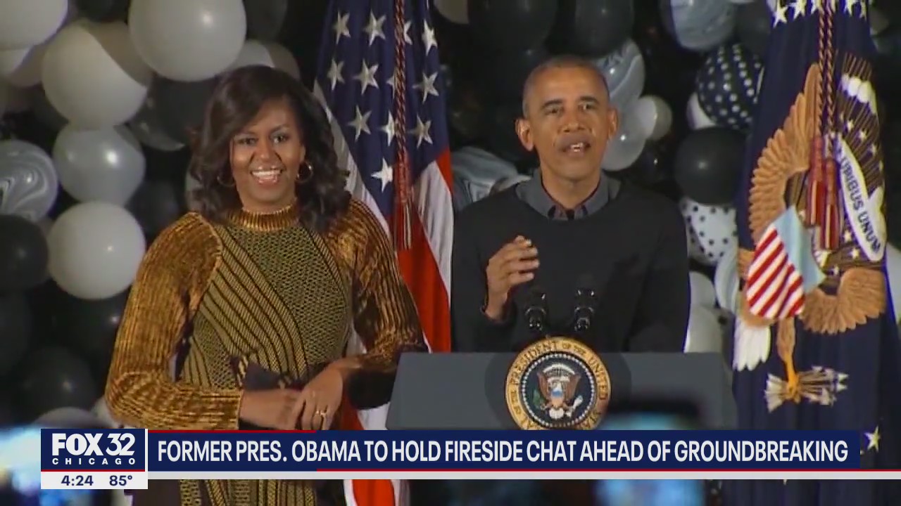 Obamas arrive in Chicago ahead of presidential center groundbreaking ceremony