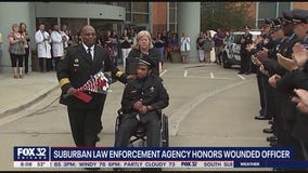 Community honors wounded Park Forest Police Officer Tim Jones with fitness award