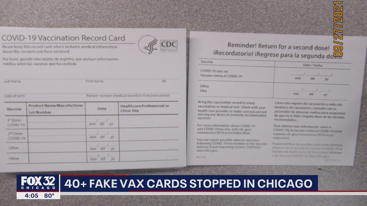 More than 40 fake vaccine cards seized in Chicago