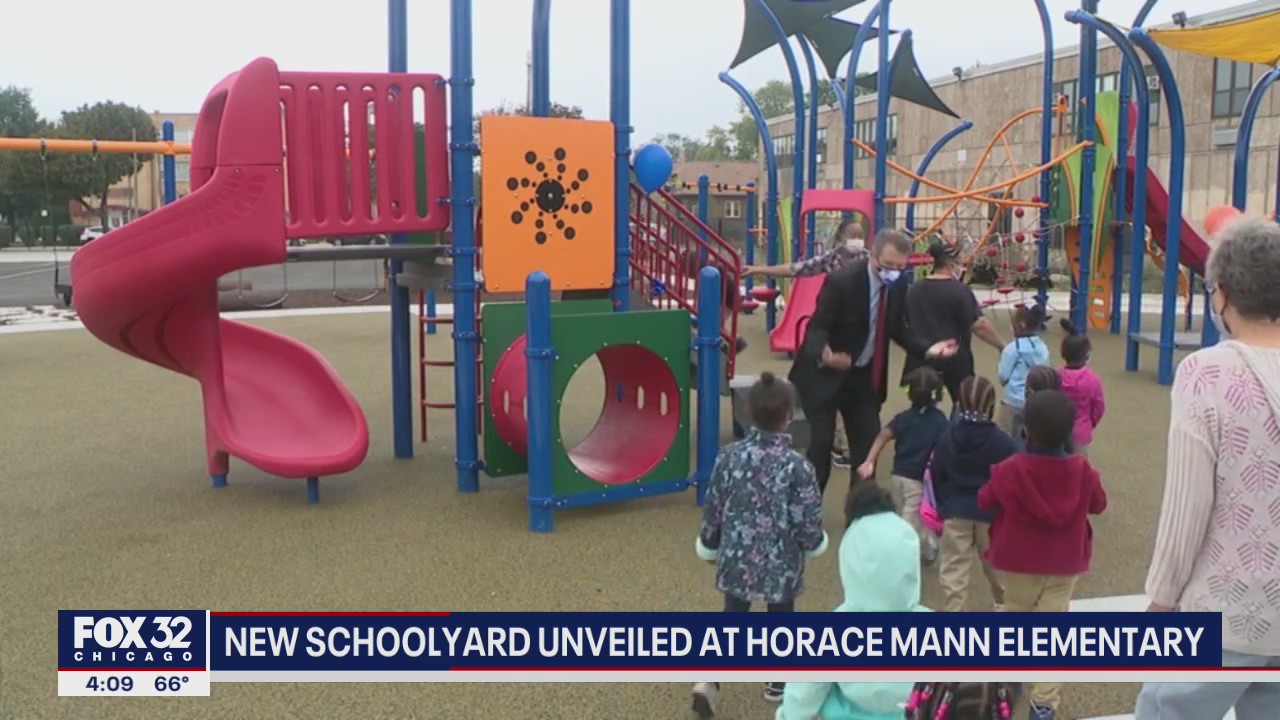 New schoolyard unveiled at Horace Mann Elementary